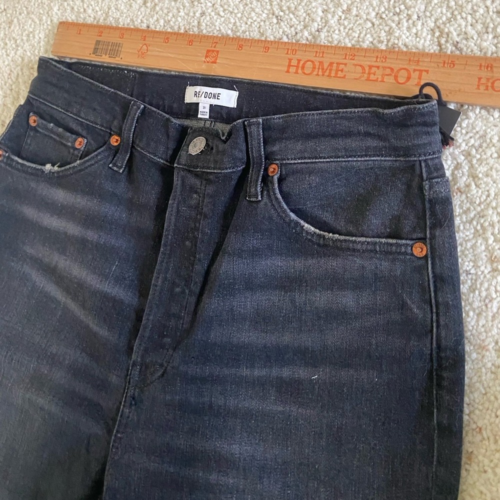 Women's Re/Done Black 31 -90s High Rise Ankle‎ Crop Jeans-Size 31-New With Tags - Picture 6 of 8